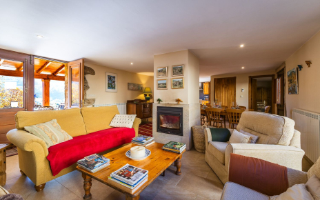 Living area with doors opening to terraces